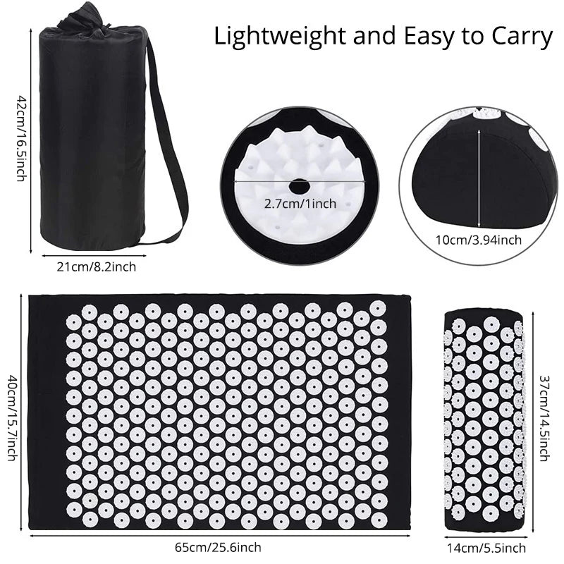 Acupressure Massage Mat and Pillow Set